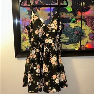 Old Navy Black Dress with Floral Design